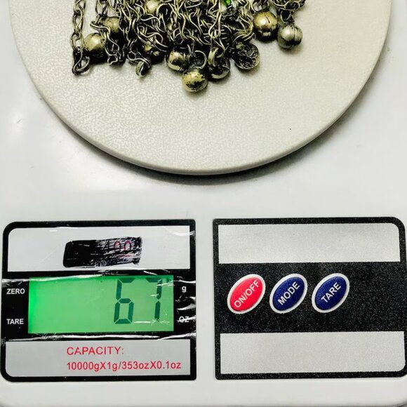 Vintage Long Bells Earrings, Silver Kuchi Boho Jewelry, Handmade Kuchi Earrings - Picture 7 of 7